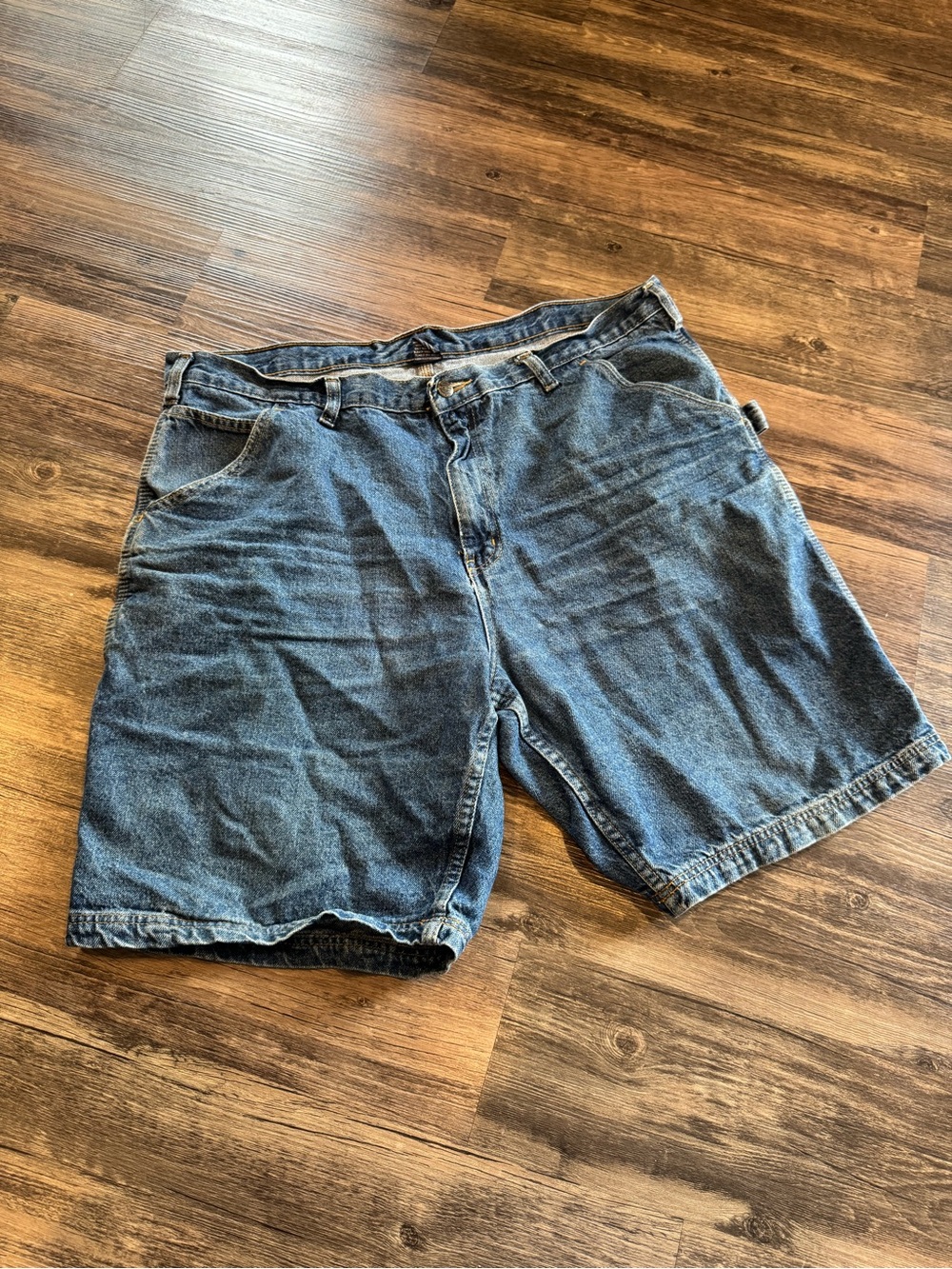 Vintage RK Brand Mens Denim Carpenter Summer Shorts Size 40 Blue